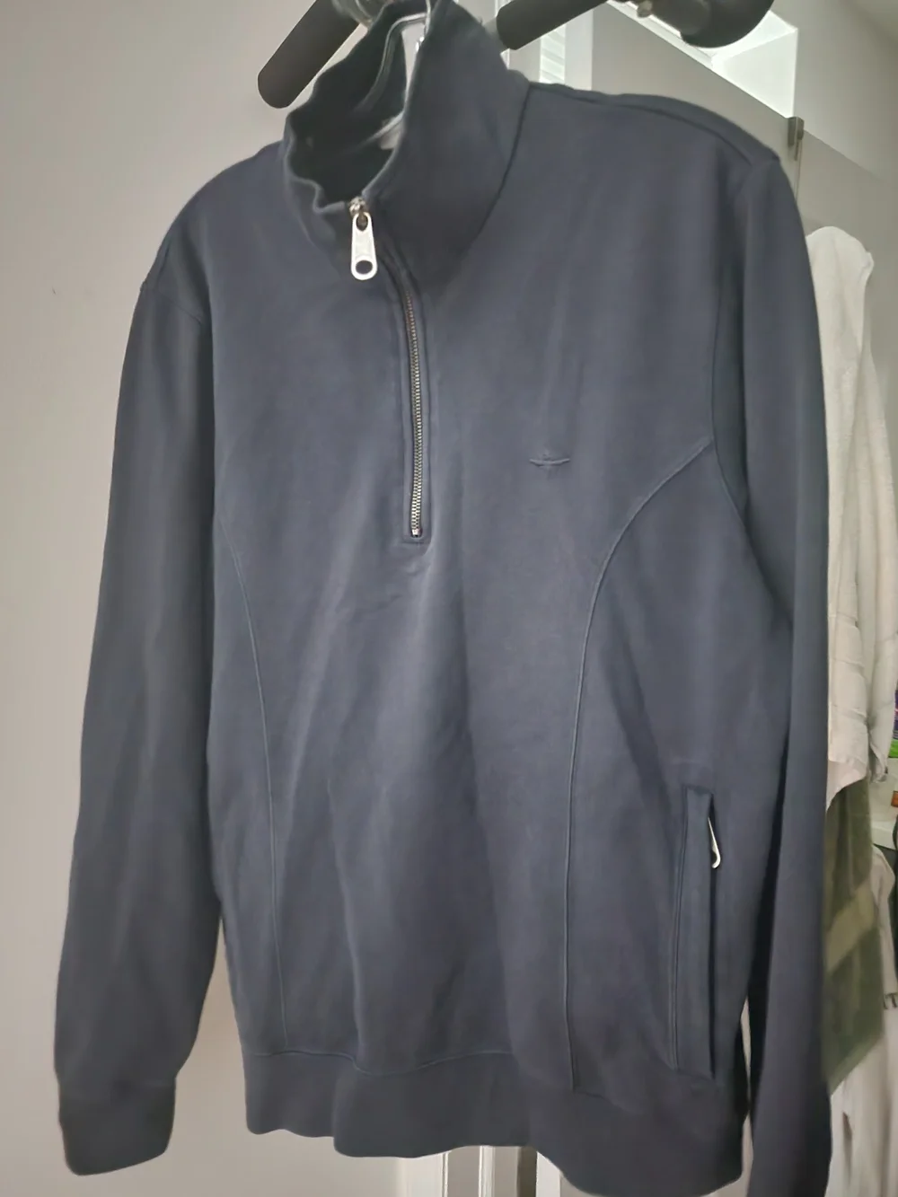 Dior Men’s Dark Navy Half-Zip Pullover with Subtle Logo